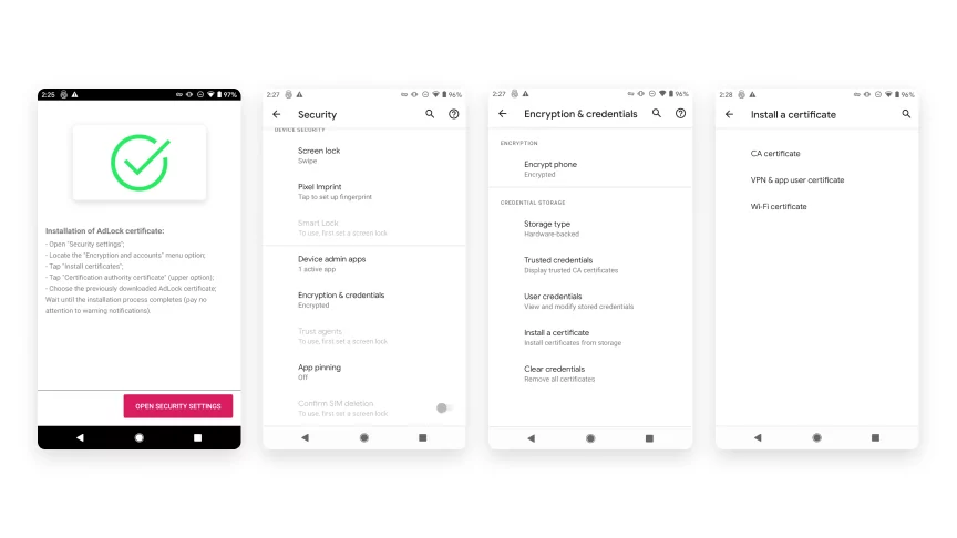 Installing AdLock Certificate on Android 11