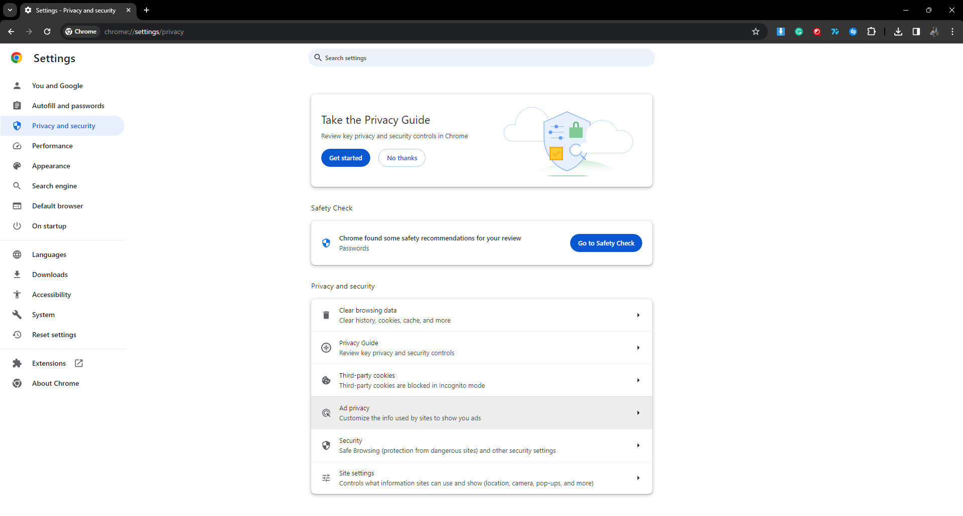 Privacy and security - Ad privacy